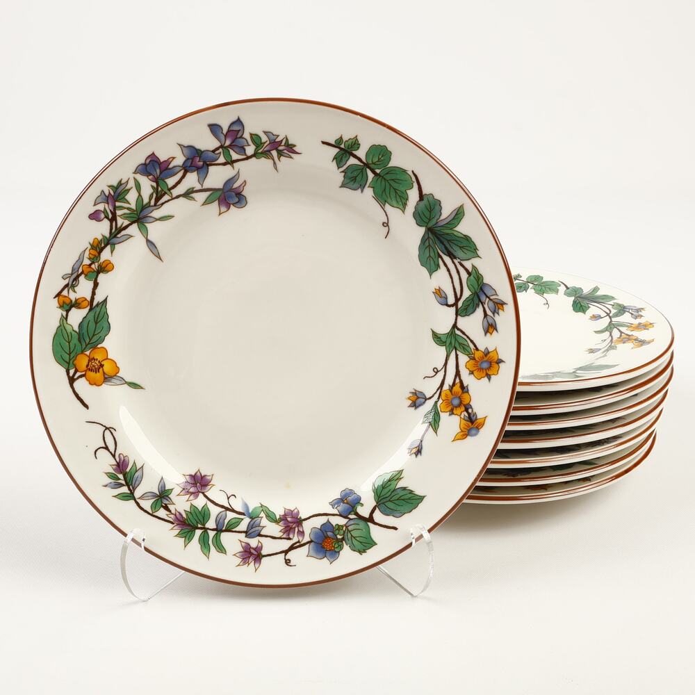 8x Citation Woodhill 7.5" Ceramic Side Salad Dessert Plates Floral Multicolor